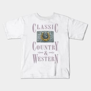 Golden Horseshoe - Classic Country and Western Belt Buckles Kids T-Shirt